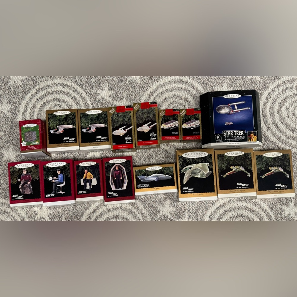 Vintage 1990’s Star Trek Hallmark Christmas Ornaments - set of 16. Free shipping